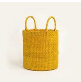 Yellow Bolga Laundry Basket