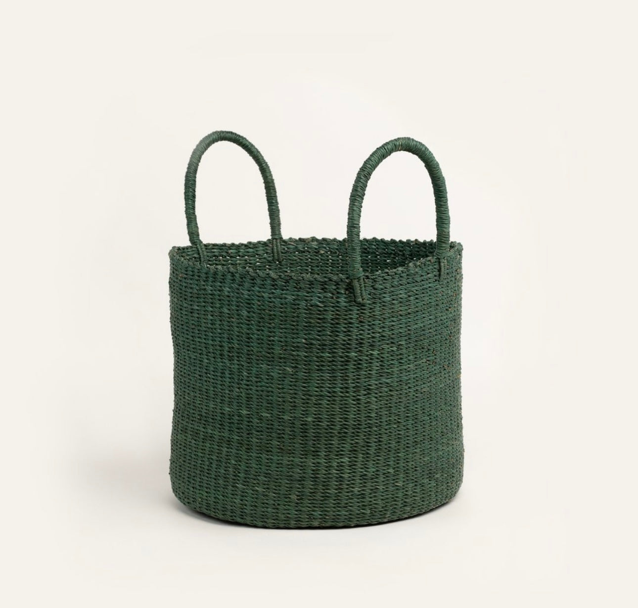 Green Bolga Laundry Hamper Basket