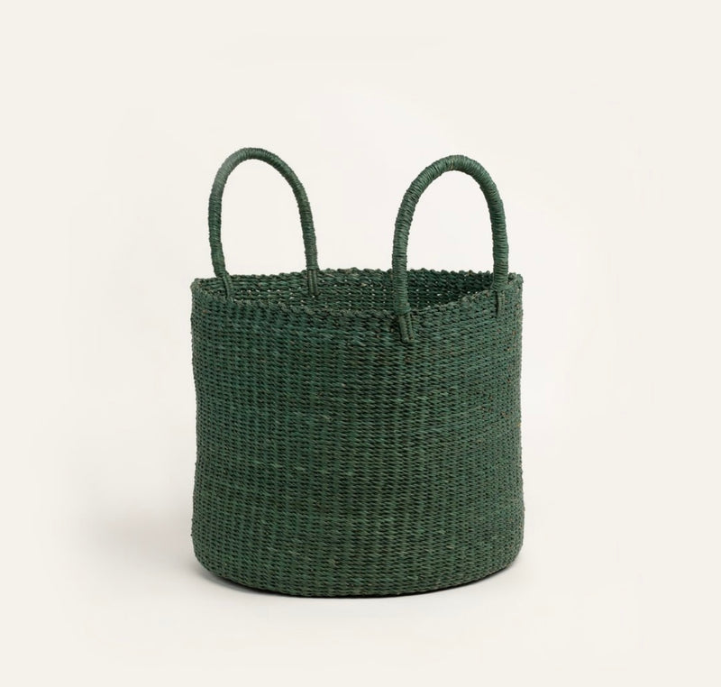 Green Bolga Laundry Hamper Basket