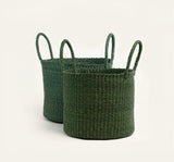 Green Bolga Laundry Hamper Basket