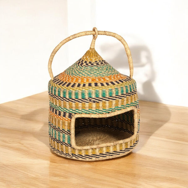 Kunle Handwoven Bolga Cat Basket