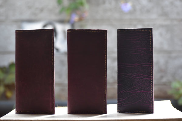 Velvet leather wallet