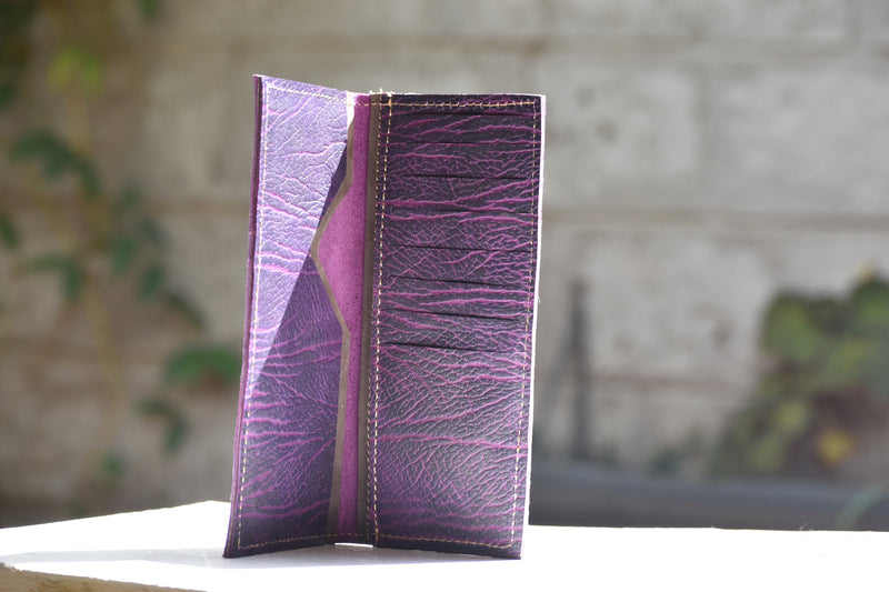 Velvet leather wallet
