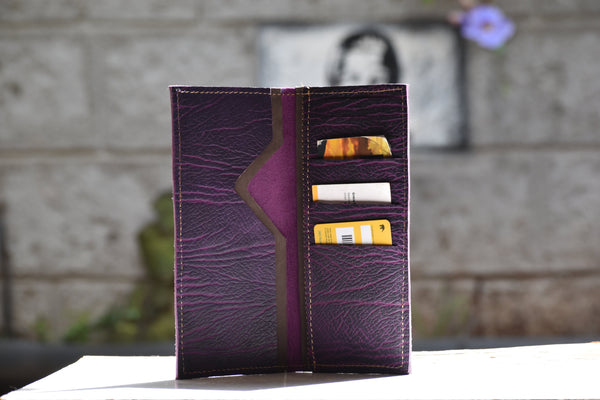 Velvet leather wallet
