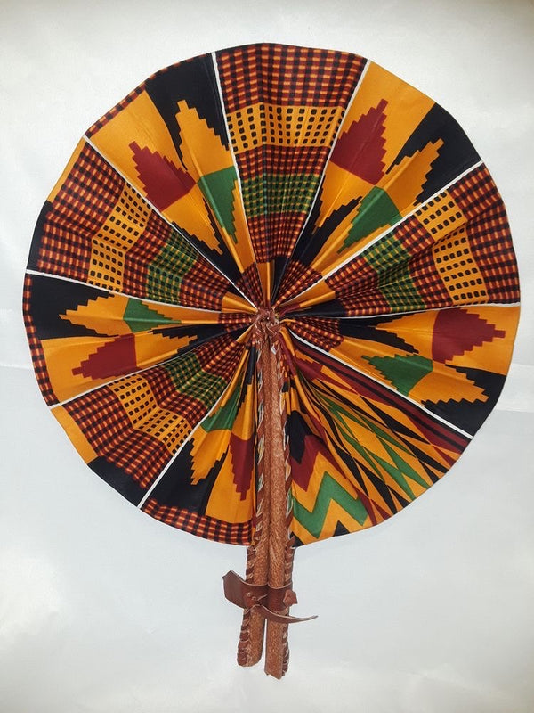Kente-Print Hand Fan