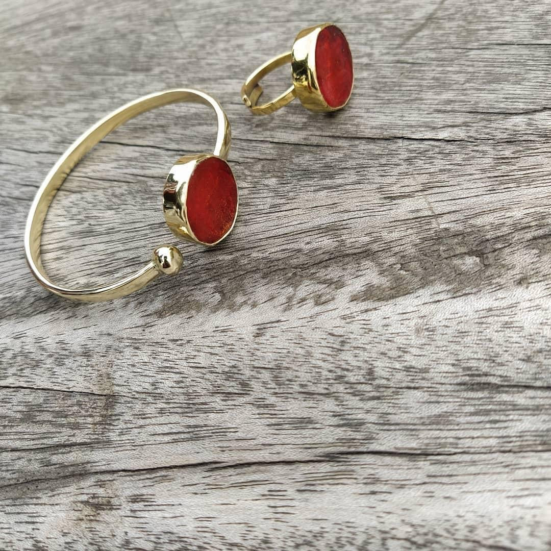 Dina rouge bangle and ring