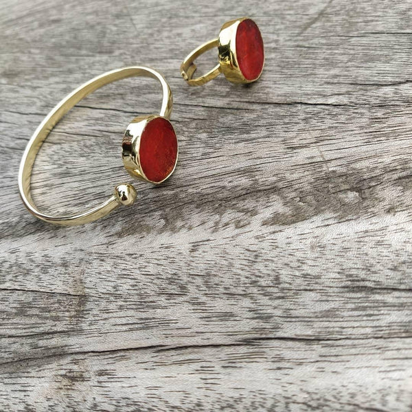 Dina rouge bangle and ring