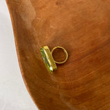 Green adjustable brass ring
