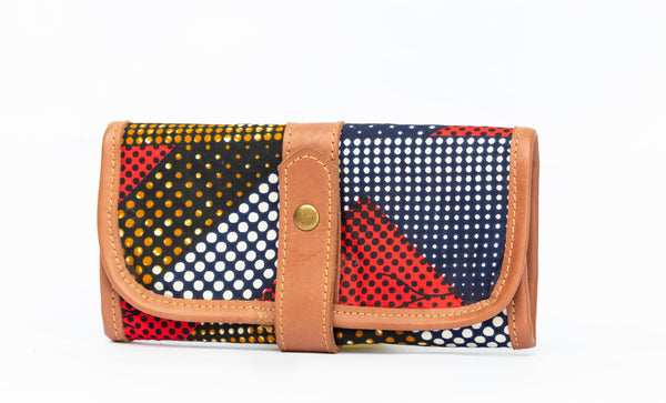 Ankara and Leather wallet