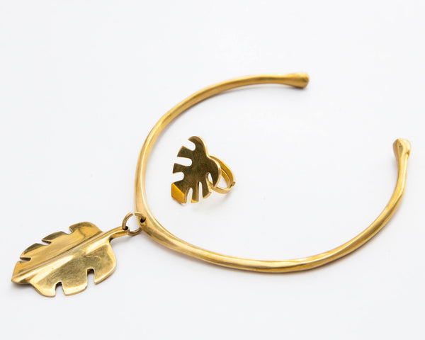 Selin Brass Choker with Ring