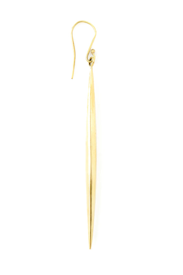 Nina brass & cow earring