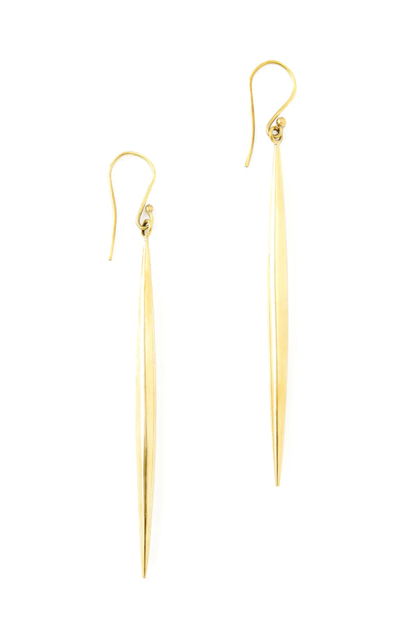 Nina brass & cow earring